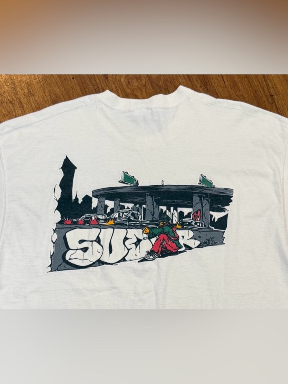 Vintage 90’s Sucker Brand Mr Cartoon Graffiti T Shirt XL Skate Rave Punk Tattoo